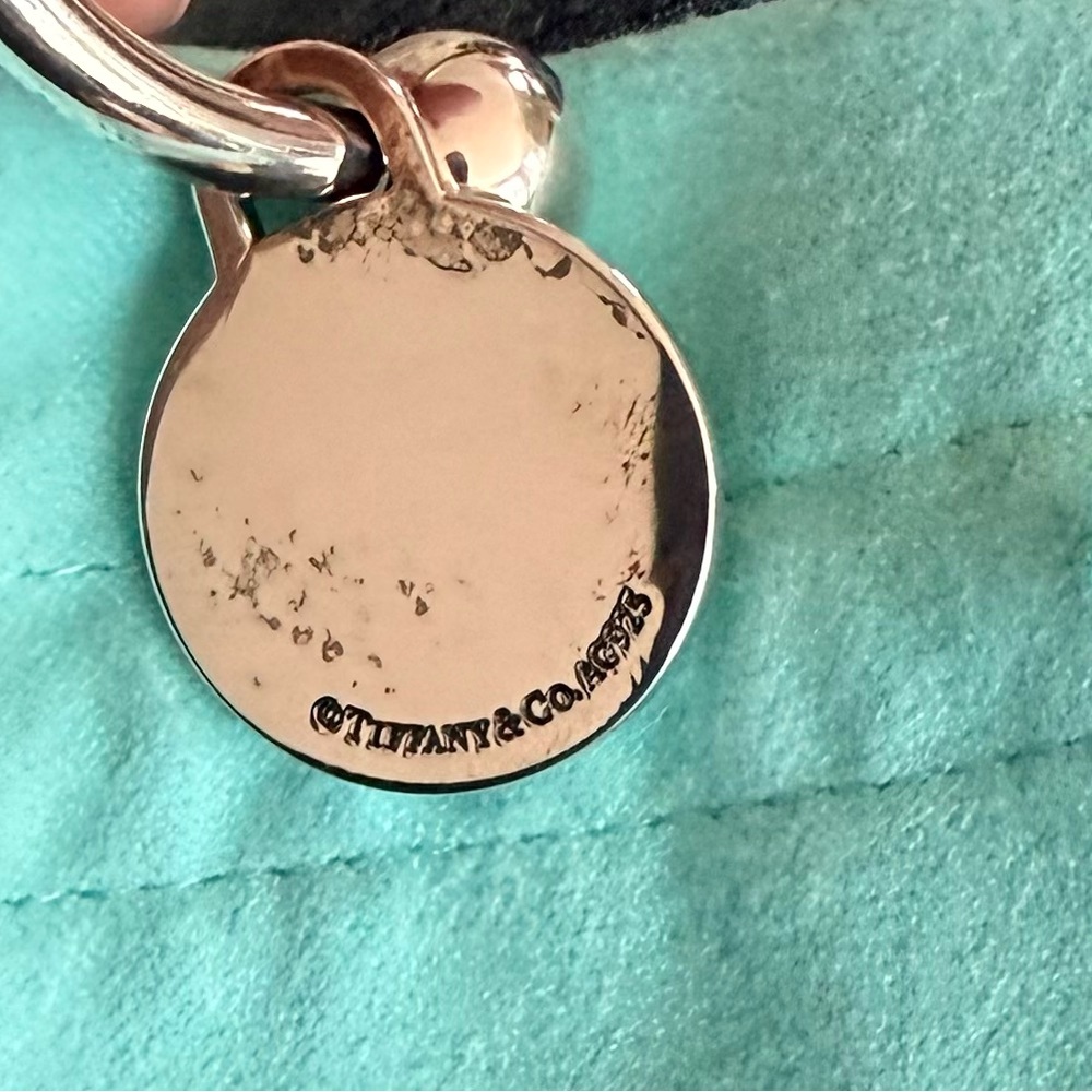 Tiffany & Co Sterling Silver Round Tag Key Ring “A” Monogram AG925 - Picture 4 of 4